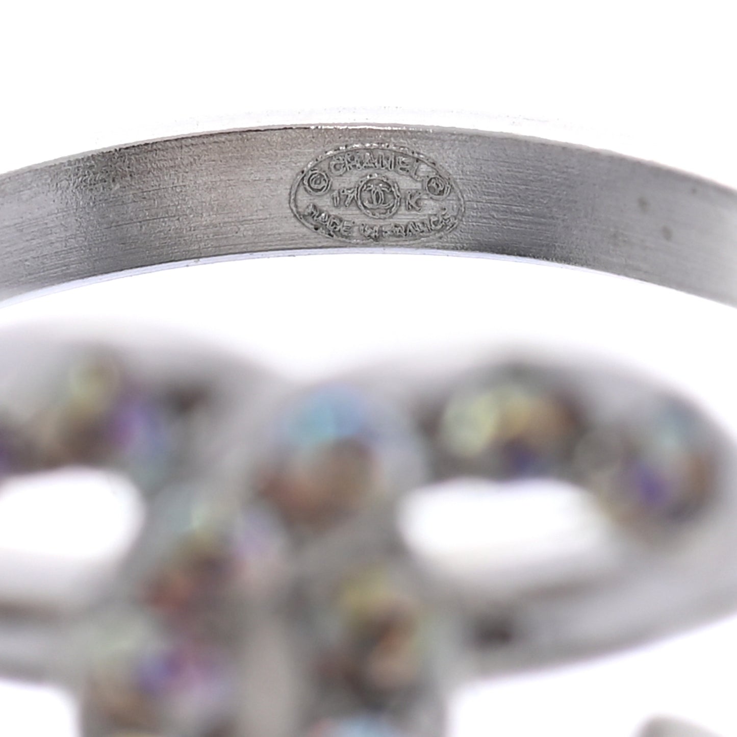 Crystal CC Ring 54 Iridescent Silver