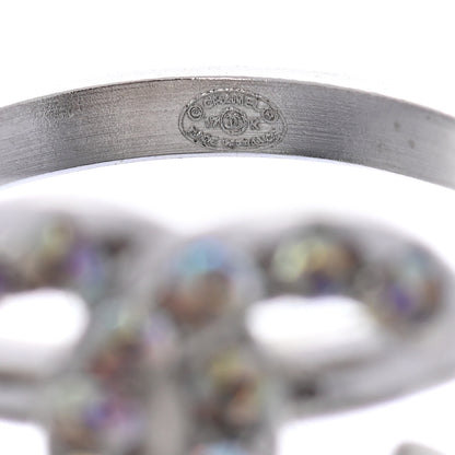 Chanel Crystal CC Ring 54 Iridescent Silver 4 of 4