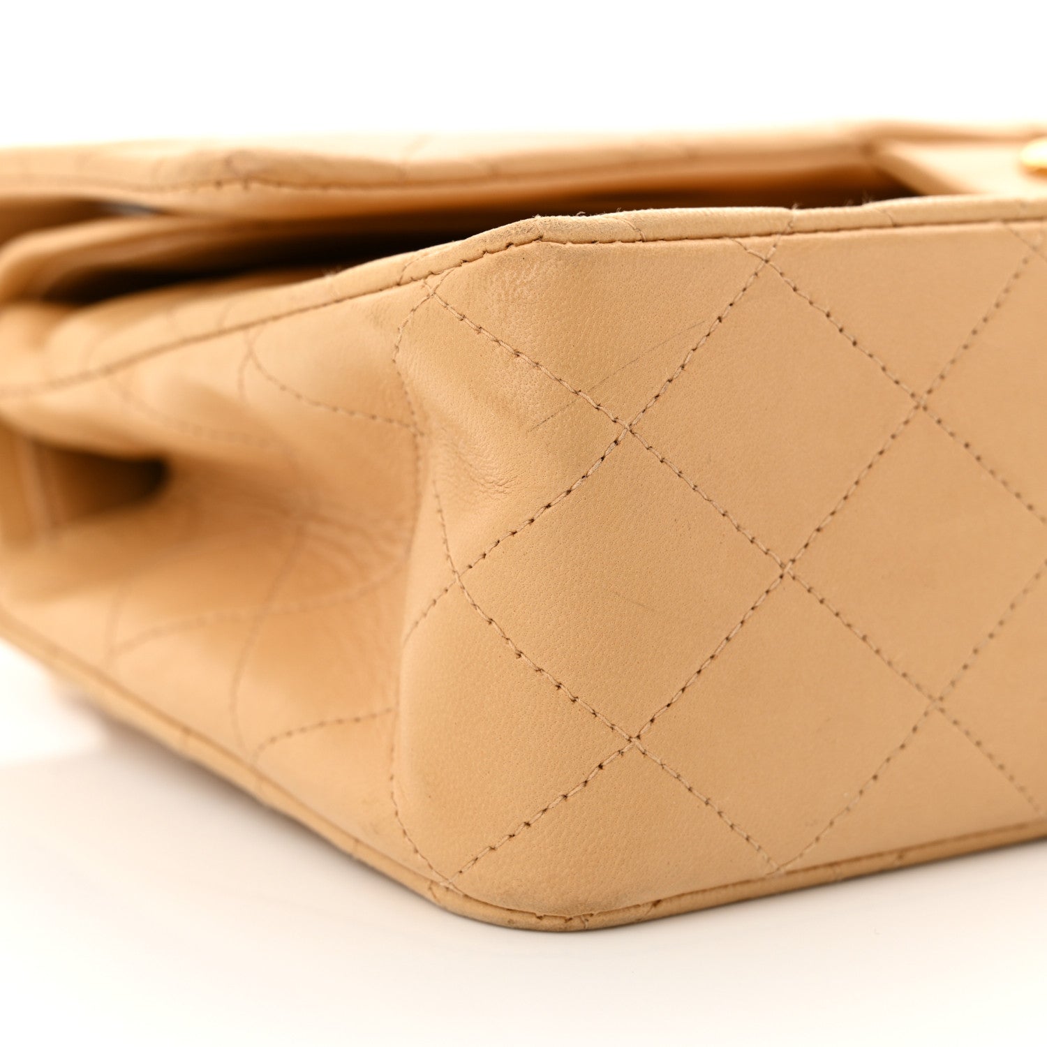 Chanel Lambskin Quilted Medium Double Flap Beige 9 of 14