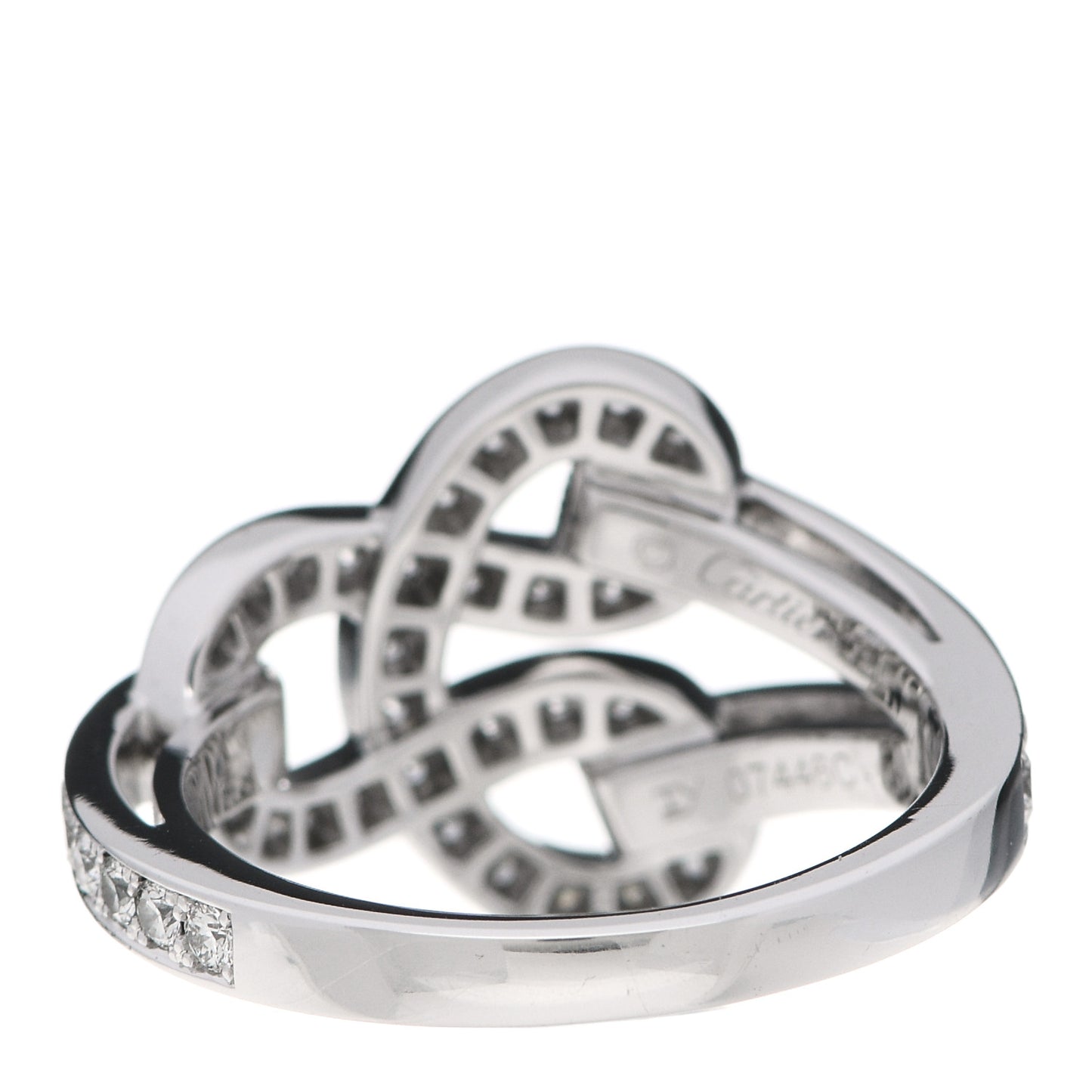 18K White Gold Diamond Agrafe Ring 59 8.75