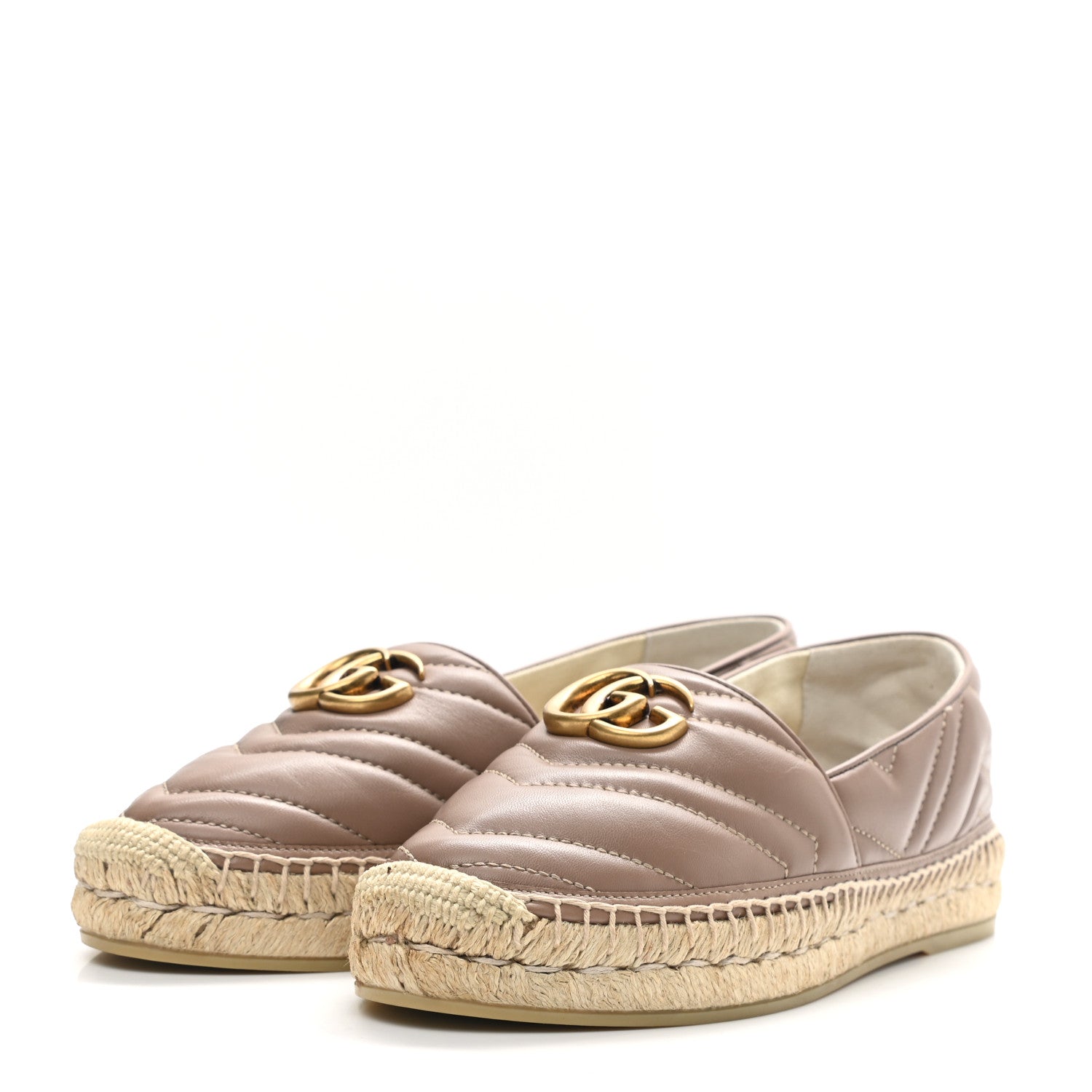 Gucci Nappa Matelasse GG Marmont Espadrilles 38.5 Porcelain Rose 3 of 11