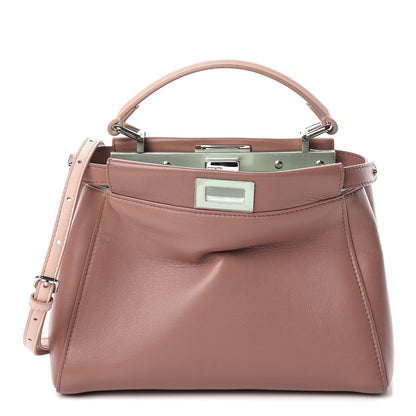 Fendi Nappa Colorblock Mini Peekaboo Iconic Satchel English Rose Plaster Oxigen 1 of 14
