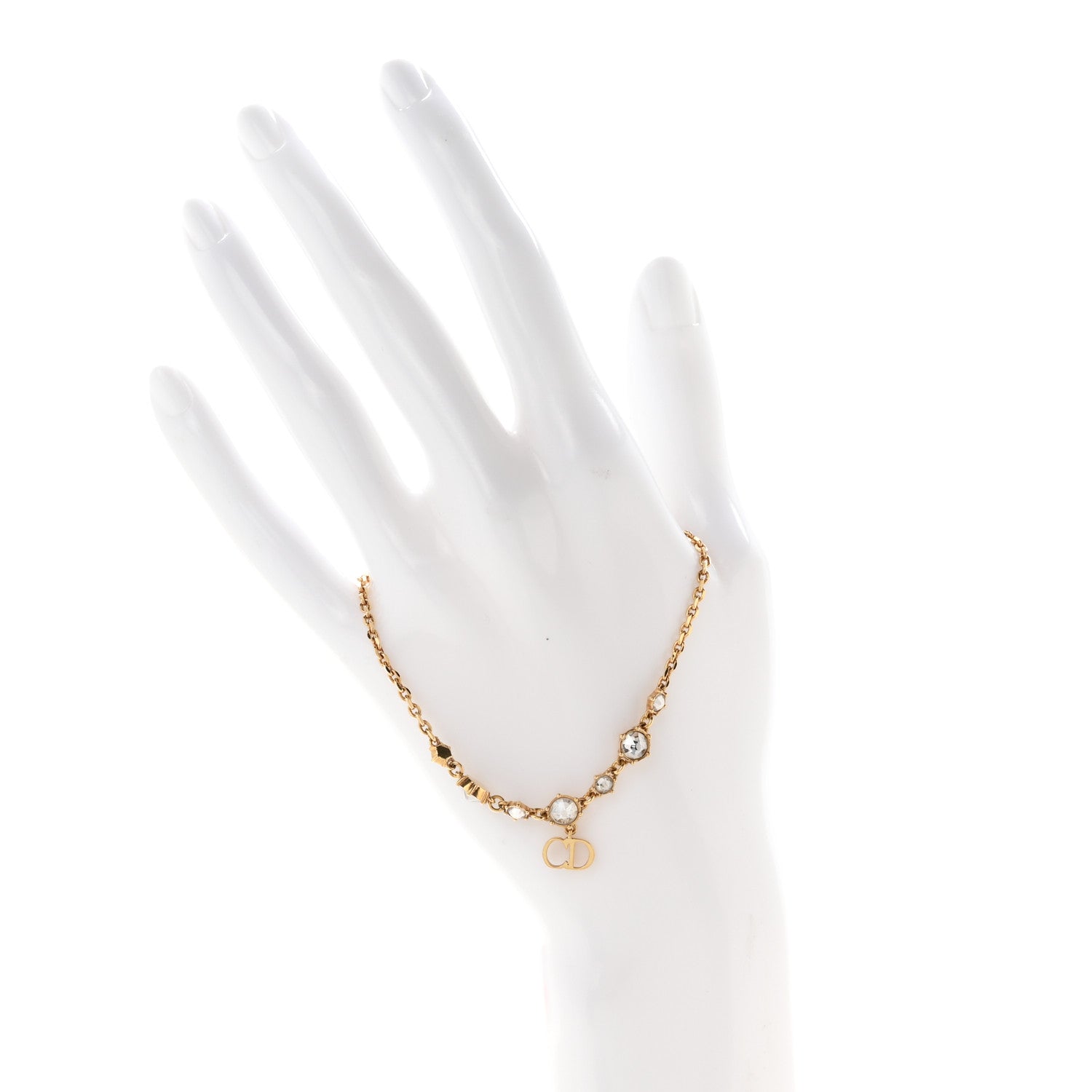 Christian Dior Crystal CD Bracelet Gold 2 of 5