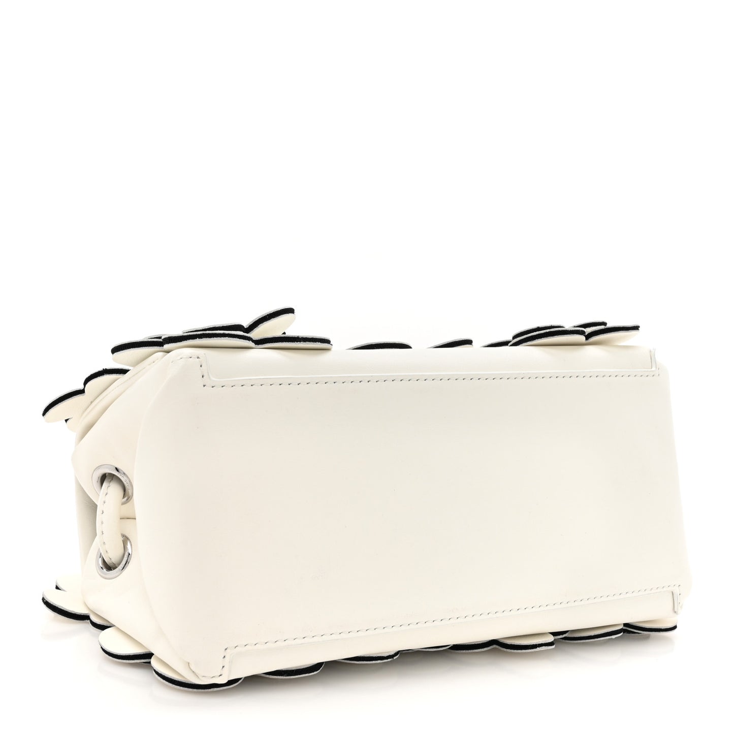 Lambskin Daisy Applique The Mini Dual Bag White