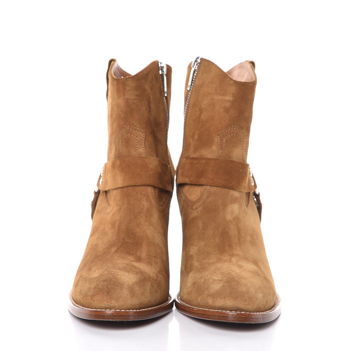 Suede Curtis Harness Ankle Booties 39.5 Tan