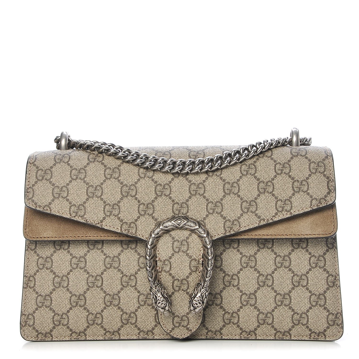 Gucci GG Supreme Monogram Small Dionysus Shoulder Bag Taupe 1 of 9