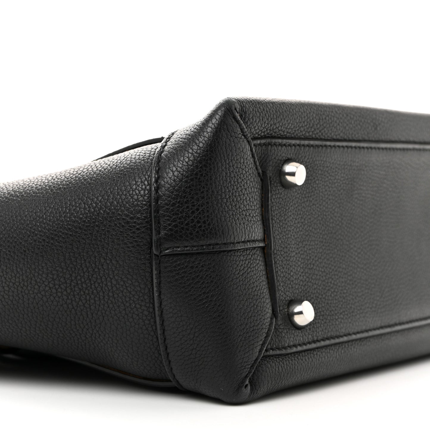 Grained Calfskin Maxi Intrecciato Medium Arco Black
