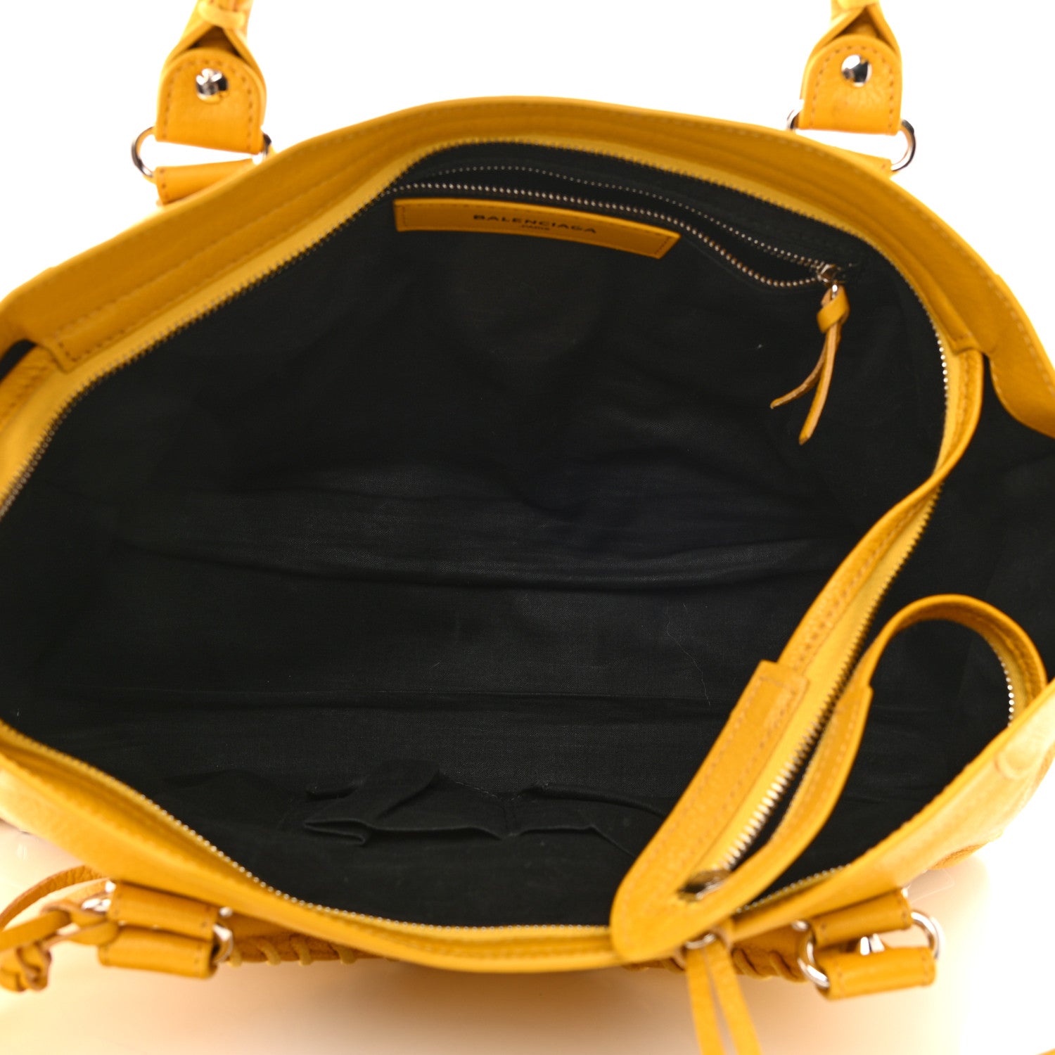Balenciaga Chevre Silver Metallic Edge Hardware City Jaune Epi 5 of 10
