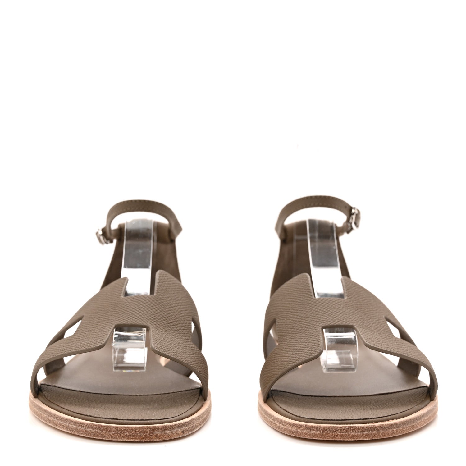 Hermes Epsom Santorini Sandals 39 Etoupe 3 of 9