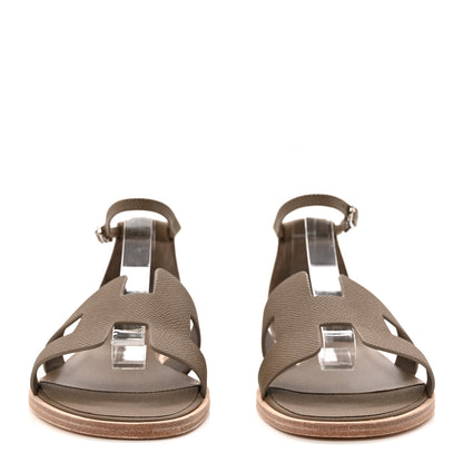 Hermes Epsom Santorini Sandals 39 Etoupe 3 of 9