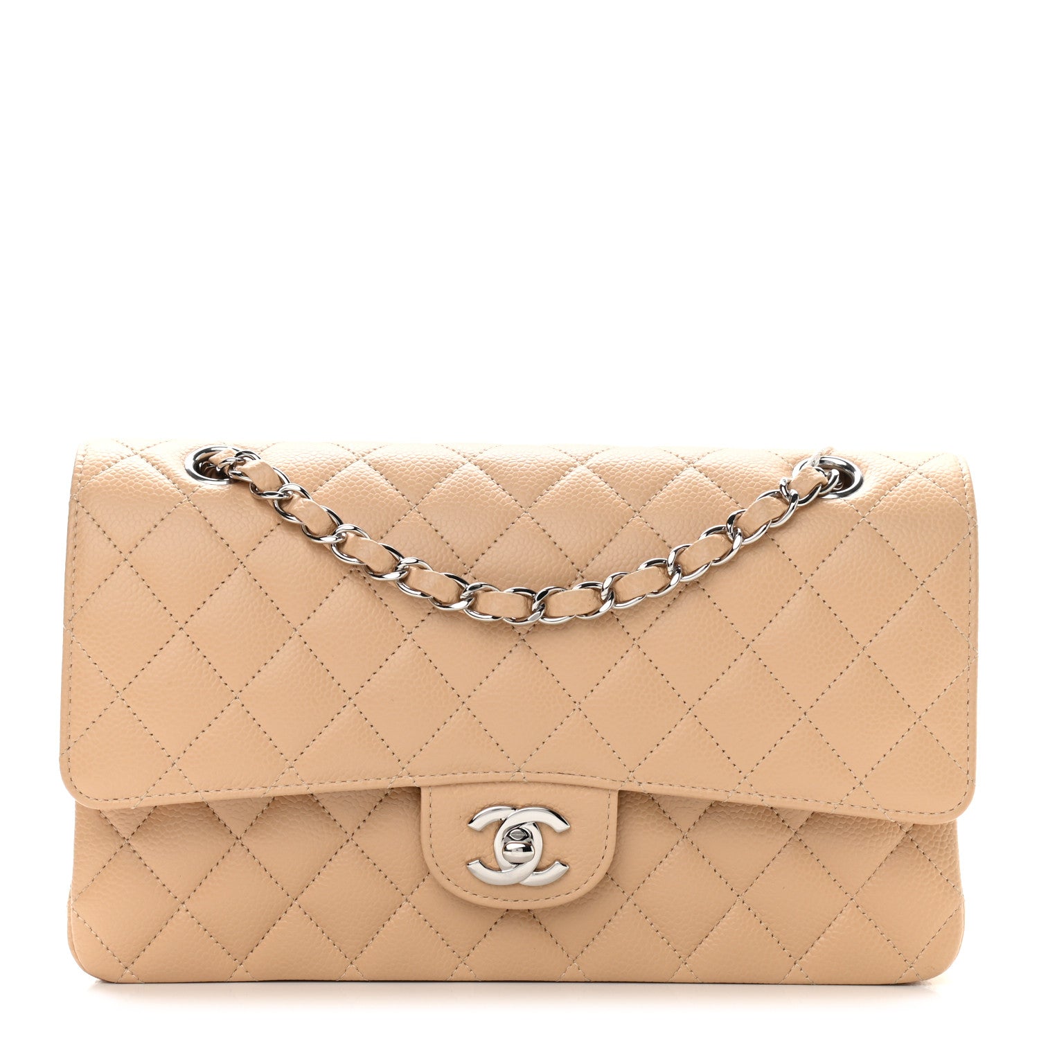 Chanel Caviar Quilted Medium Double Flap Beige 1 of 9
