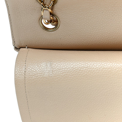 Chanel Caviar Quilted Medium Double Flap Beige 13 of 15