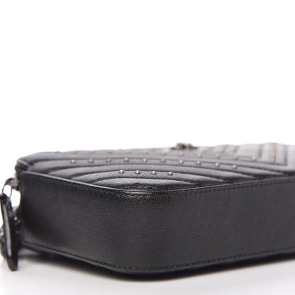 Chanel Sheepskin Chevron Quilted Studded Reissue Small Clutch With Chain Black 6 of 11