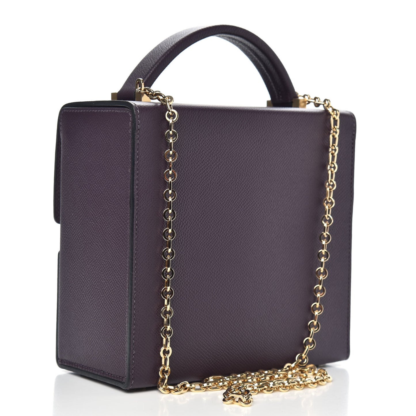 Epsom Cinhetic Boxy Top Handle Bag Raisin