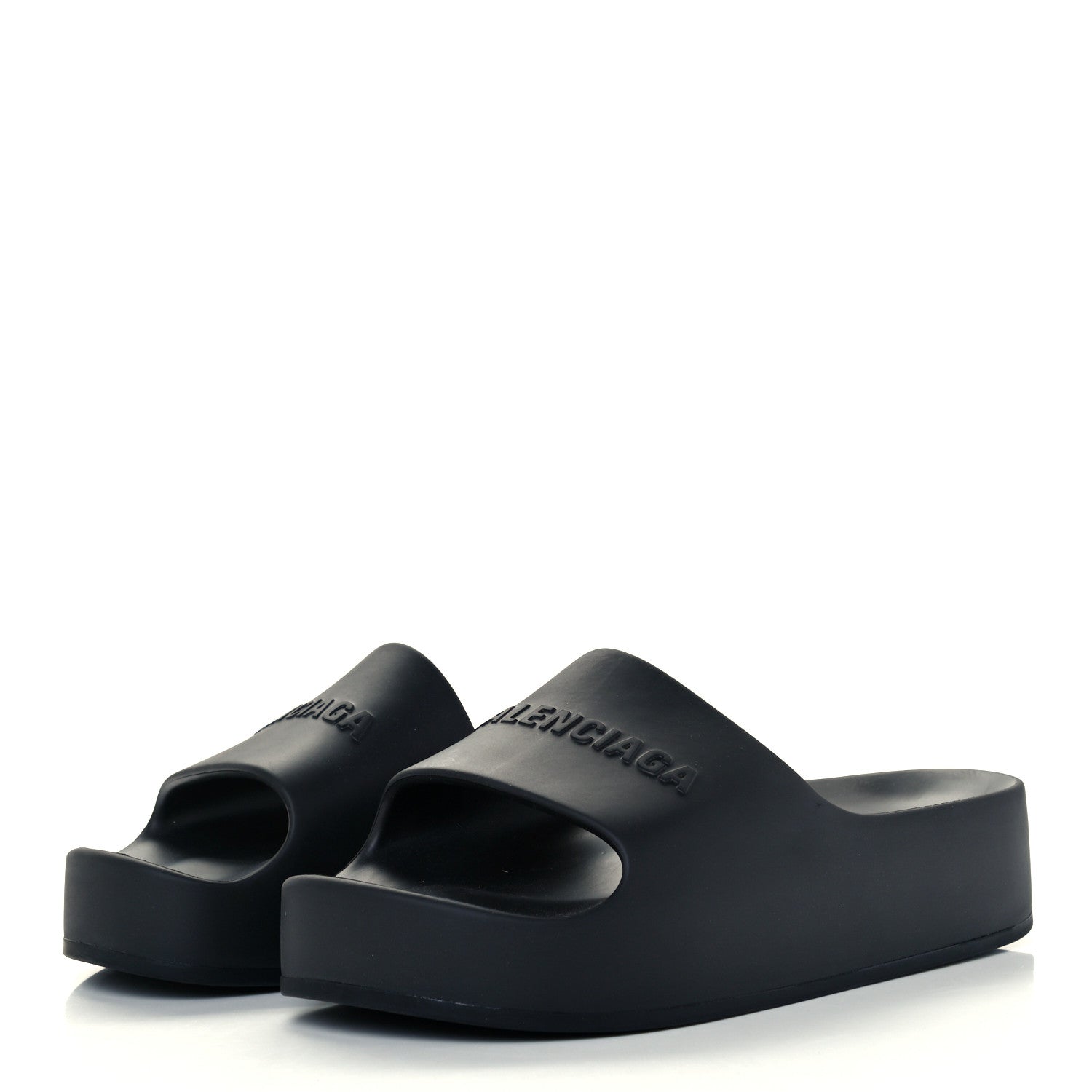 Balenciaga Rubber Chunky Platform Slide Sandals 41 Black 2 of 8