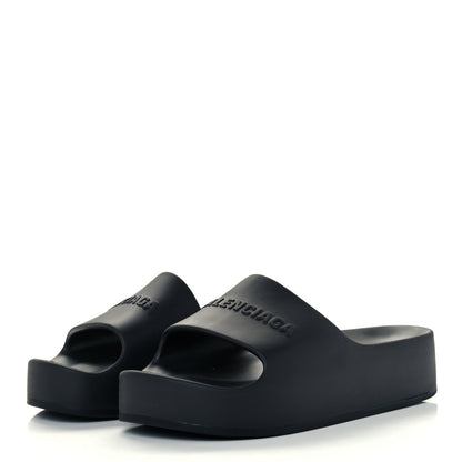 Balenciaga Rubber Chunky Platform Slide Sandals 41 Black 2 of 8