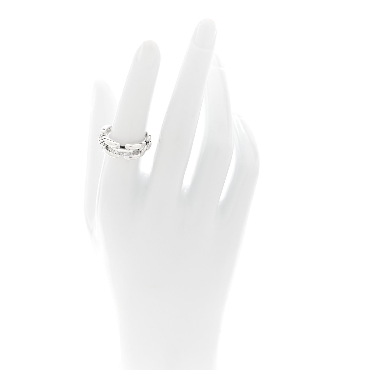 Sterling Silver Diamond 8mm Wellesley Link Ring