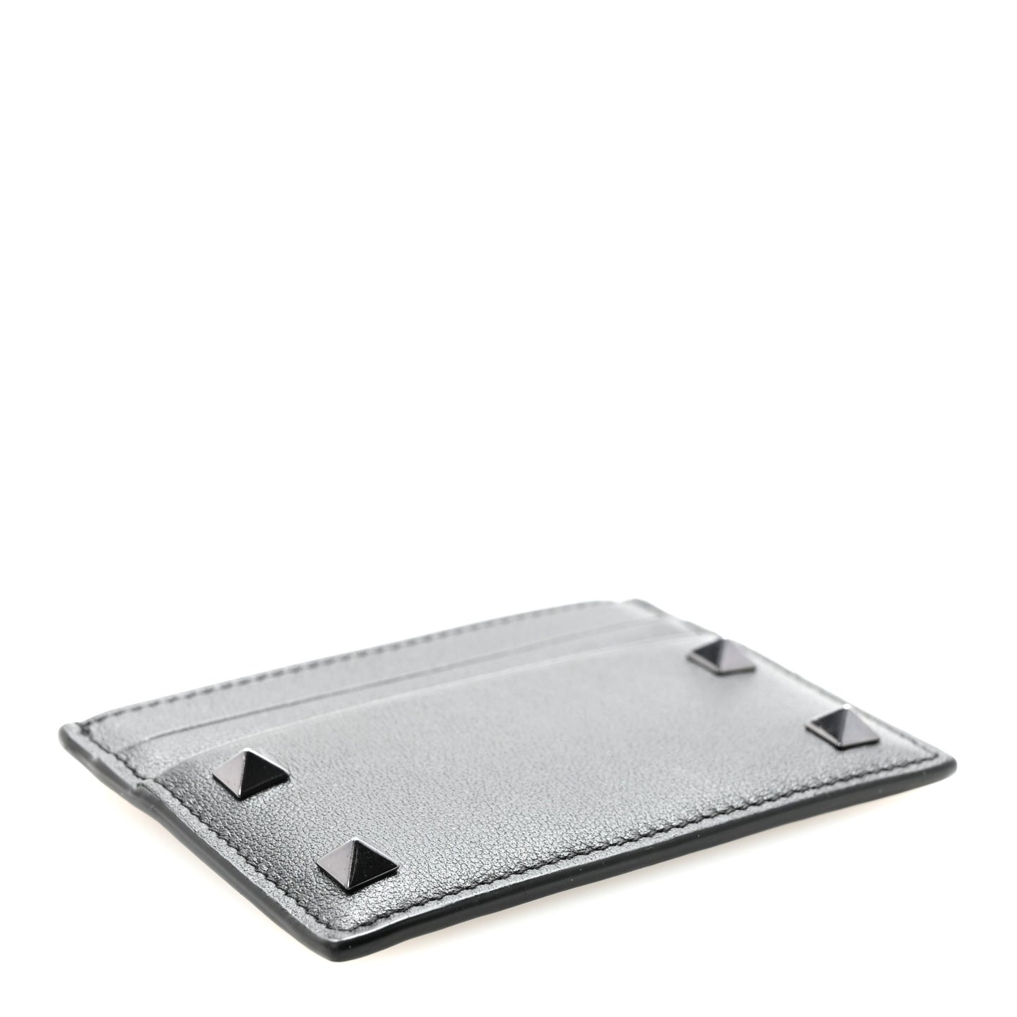 Vitello Rockstud Card Holder Black