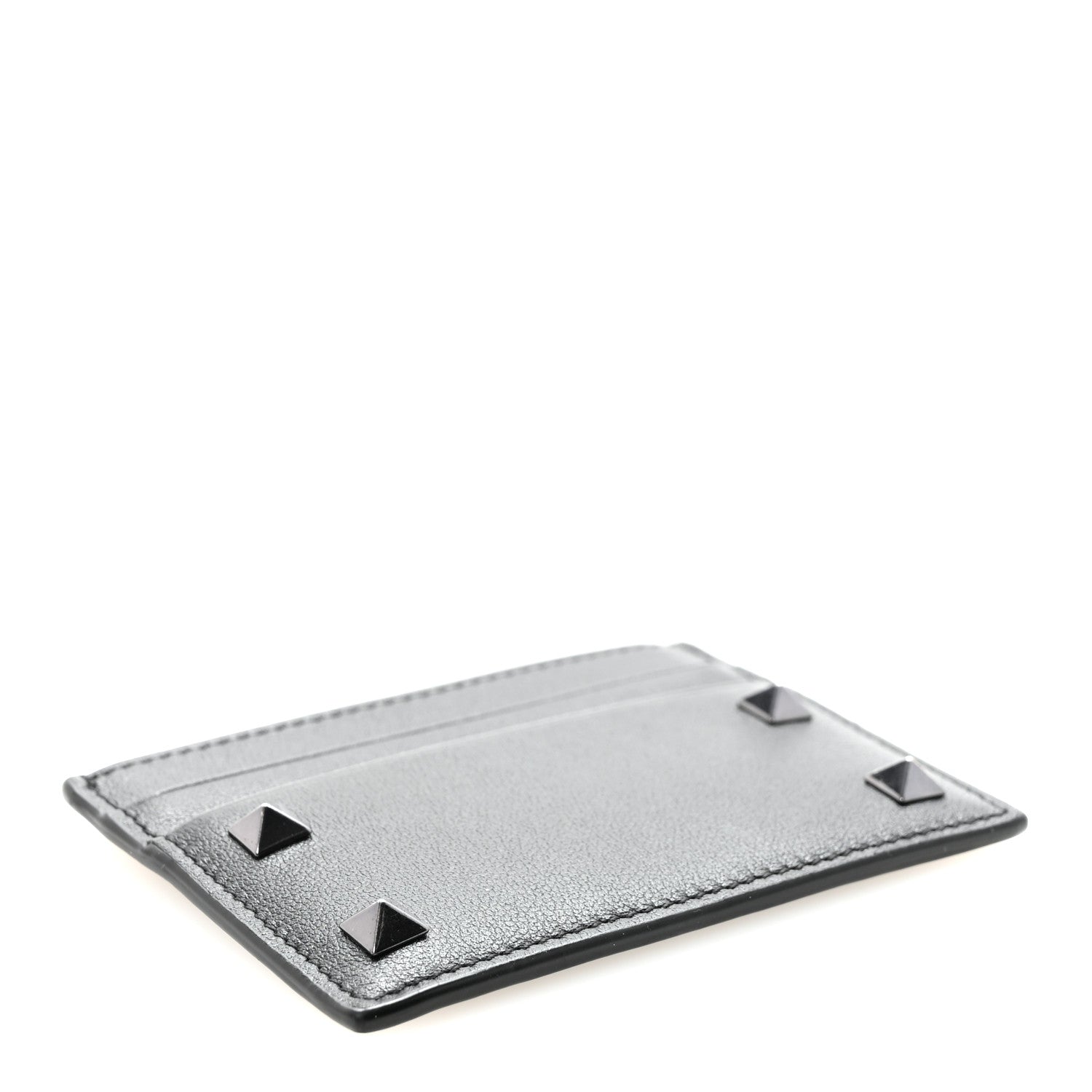 Valentino Garavani Vitello Rockstud Card Holder Black 4 of 7