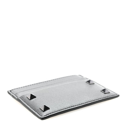 Valentino Garavani Vitello Rockstud Card Holder Black 4 of 7
