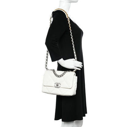Chanel Lambskin Quilted Medium Chanel 19 Flap White 2 of 11