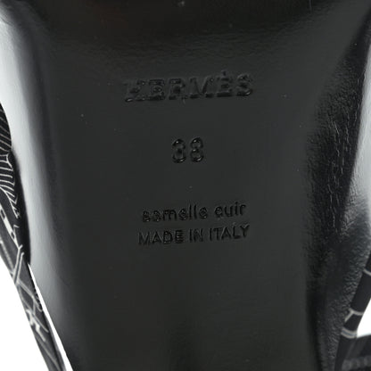 Hermes Calfskin Silk Torsade Sandals 38 Black 6 of 7