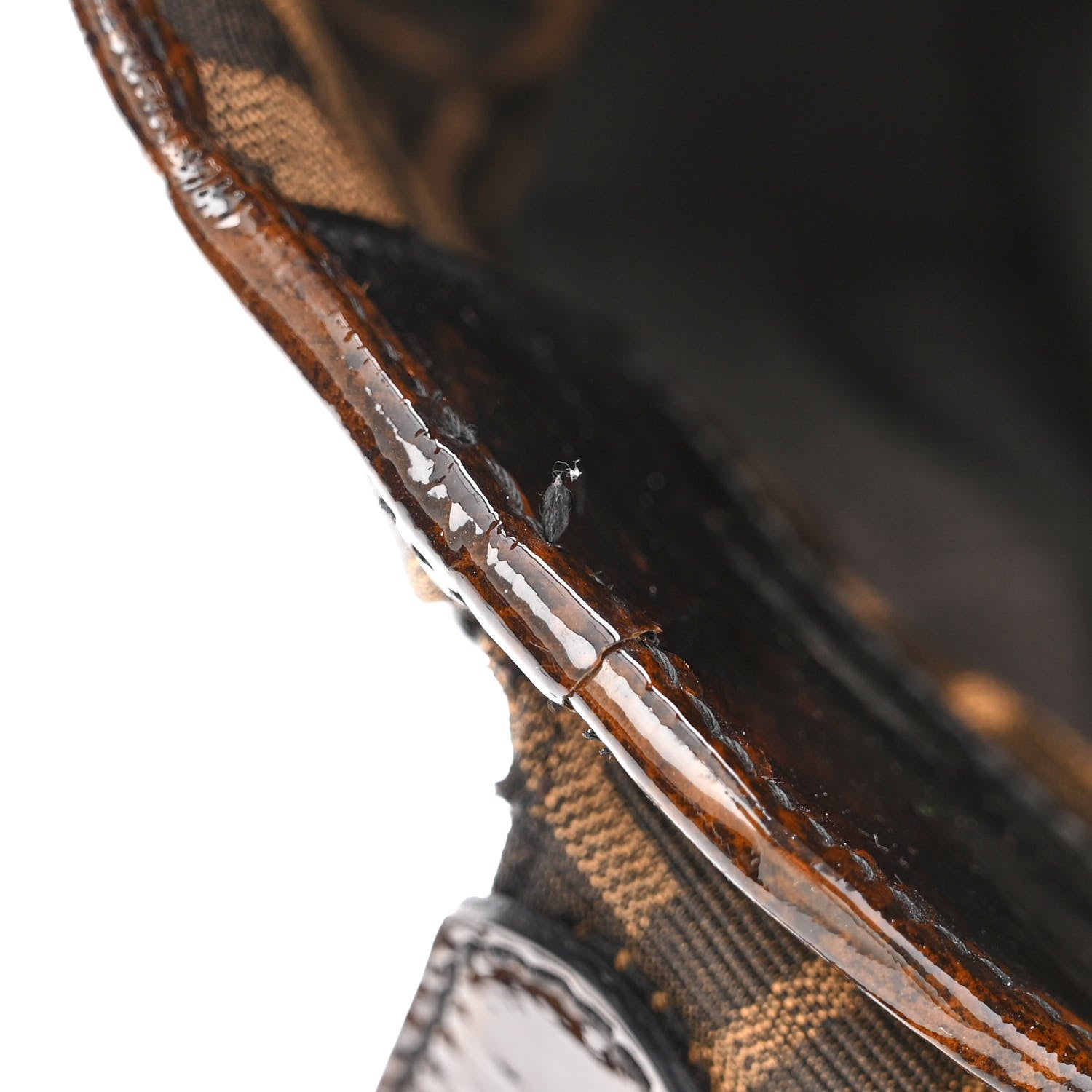 Fendi Zucca Patent Small Chef Shopping Tote Tobacco Moro 8 of 11