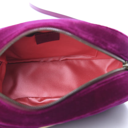 Gucci Velvet Matelasse Small GG Marmont Chain Shoulder Bag Fuchsia Violet Cyclamen 5 of 10