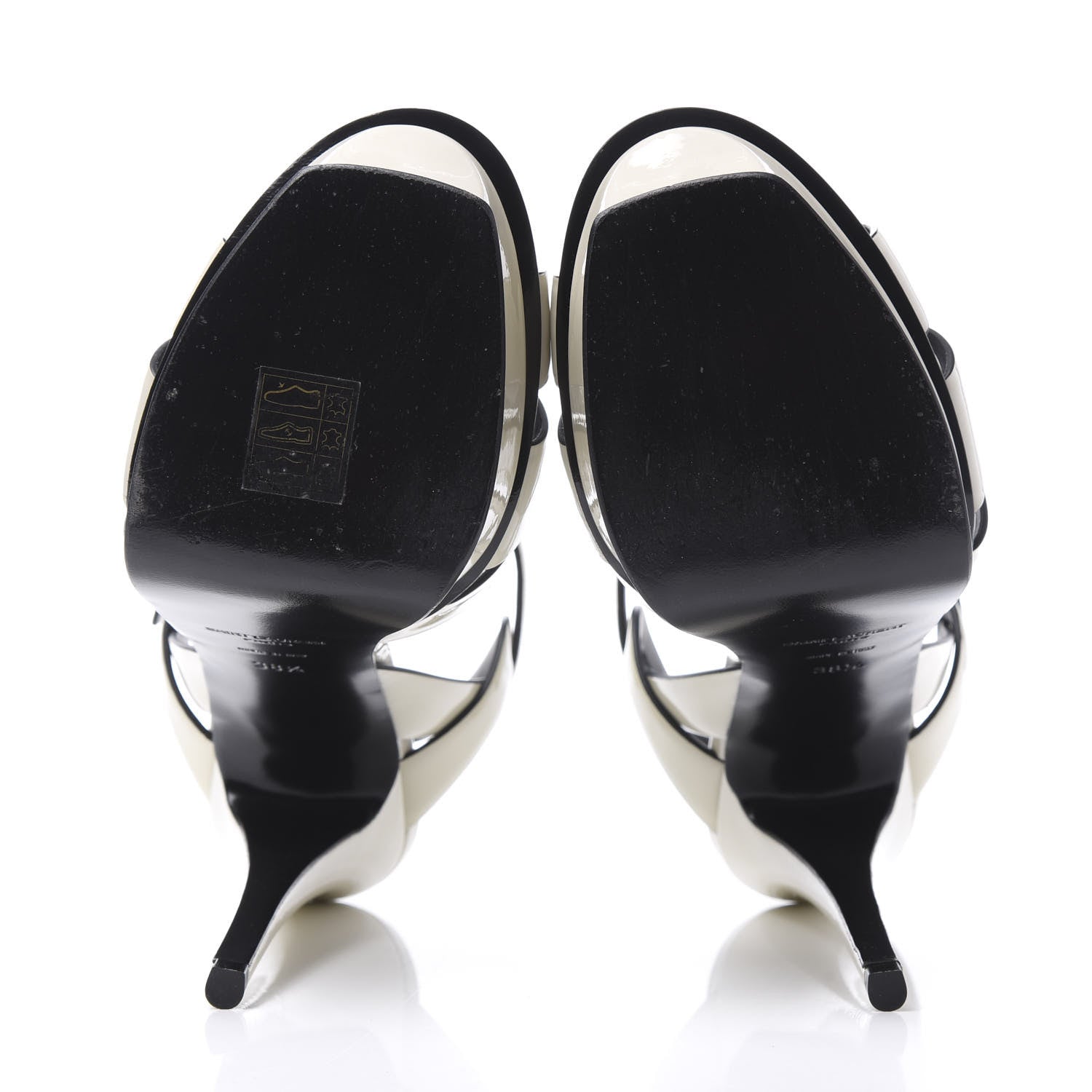 Saint Laurent Patent Tribute 105 Platform Sandals 38.5 Ivory 5 of 9