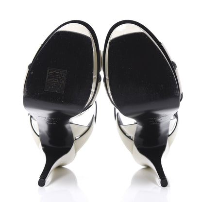 Saint Laurent Patent Tribute 105 Platform Sandals 38.5 Ivory 5 of 9