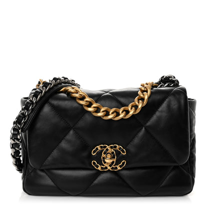 Chanel Goatskin Quilted Medium Chanel 19 Flap Black 1 of 10