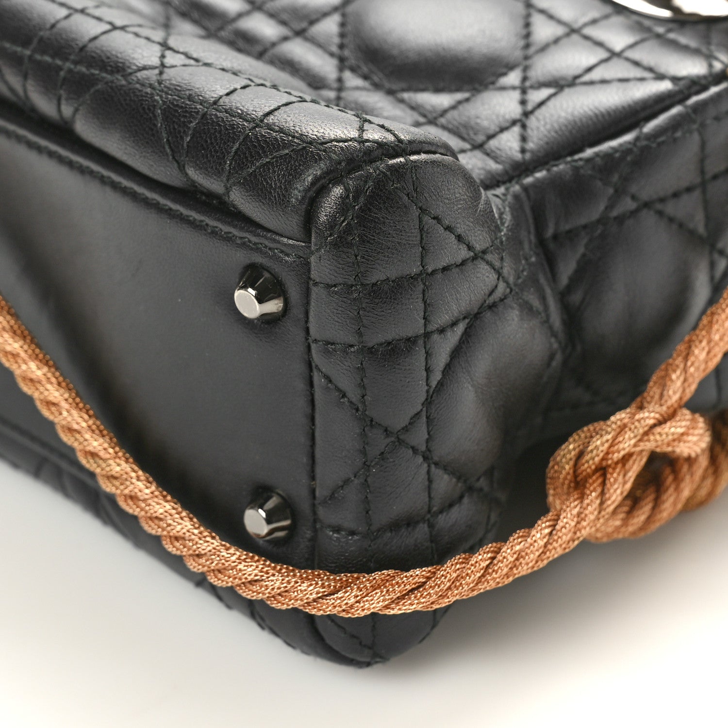 Christian Dior Lambskin Cannage Mini Morgane Tschiember Lady Dior Black 9 of 11