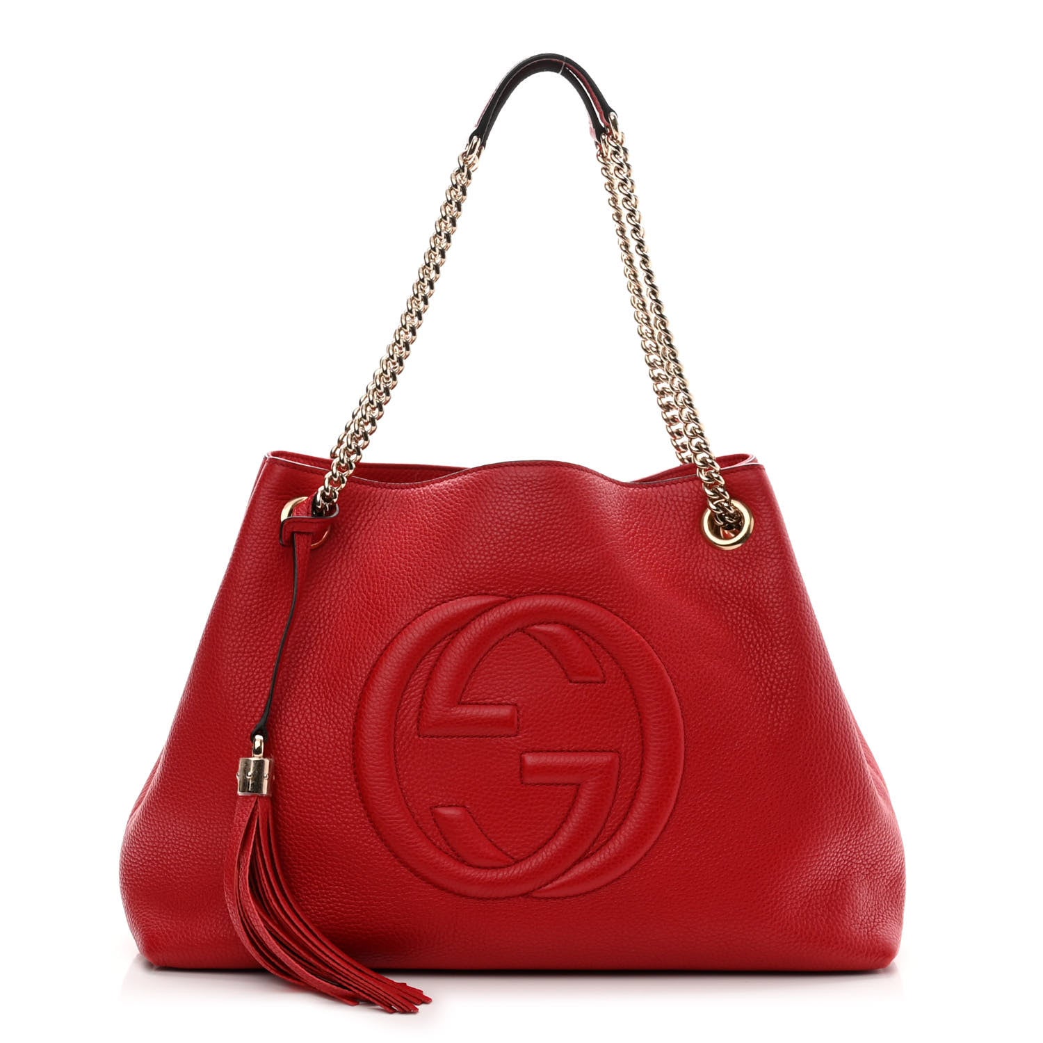 Gucci Cellarius Calfskin Medium Soho Chain Shoulder Bag Vibrant Red 1 of 11
