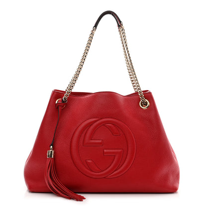 Gucci Cellarius Calfskin Medium Soho Chain Shoulder Bag Vibrant Red 1 of 11