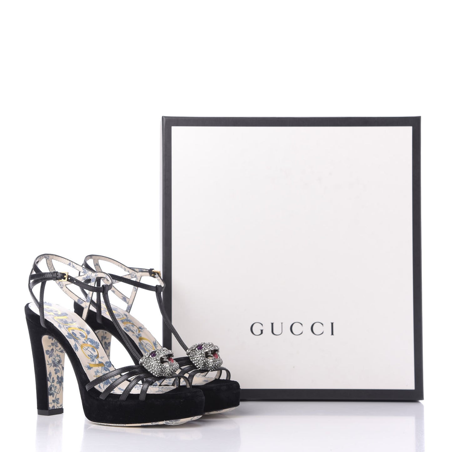 Velvet Malaga Kid Elias T-Strap Platform High Heel Sandals 35.5 Black