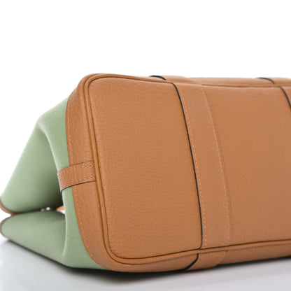 Hermes Toile Vache Garden Party Tote 30 Vert Criquet Caramel 6 of 9
