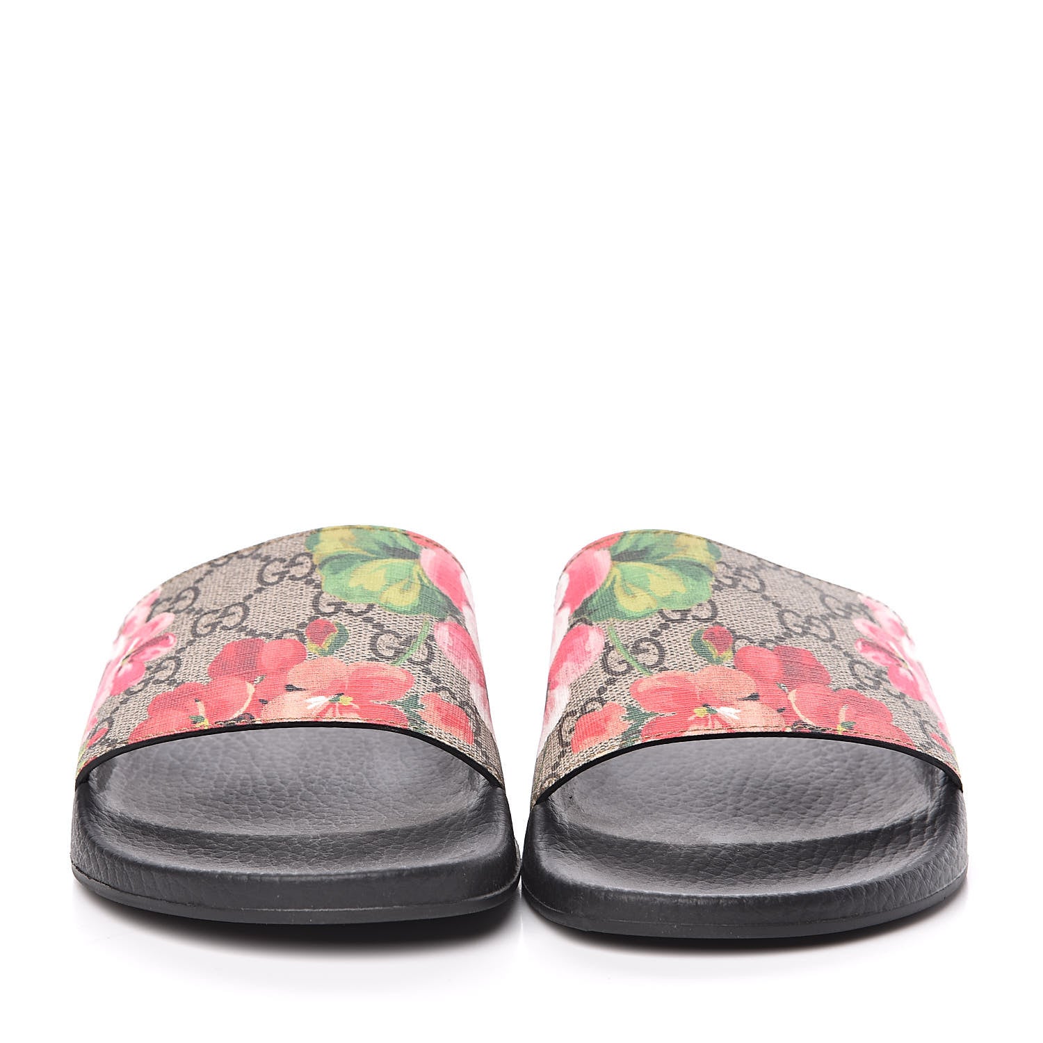 Gucci GG Supreme Monogram Blooms Slide Sandals 39 Beige Multicolor 2 of 10