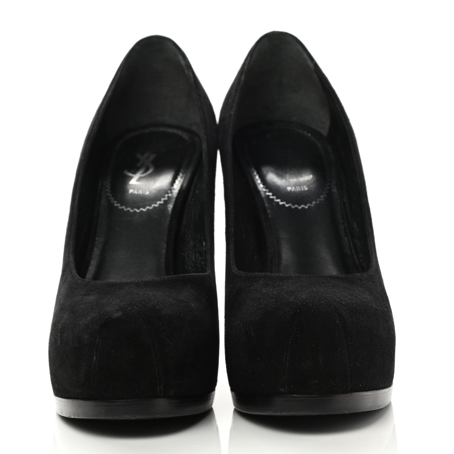 Saint Laurent Suede Calfskin Tribtoo 80 Pumps 38 Black 4 of 8