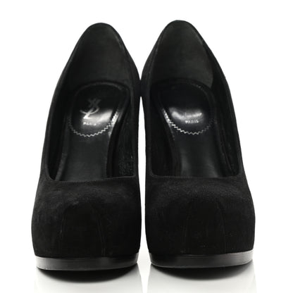 Saint Laurent Suede Calfskin Tribtoo 80 Pumps 38 Black 4 of 8