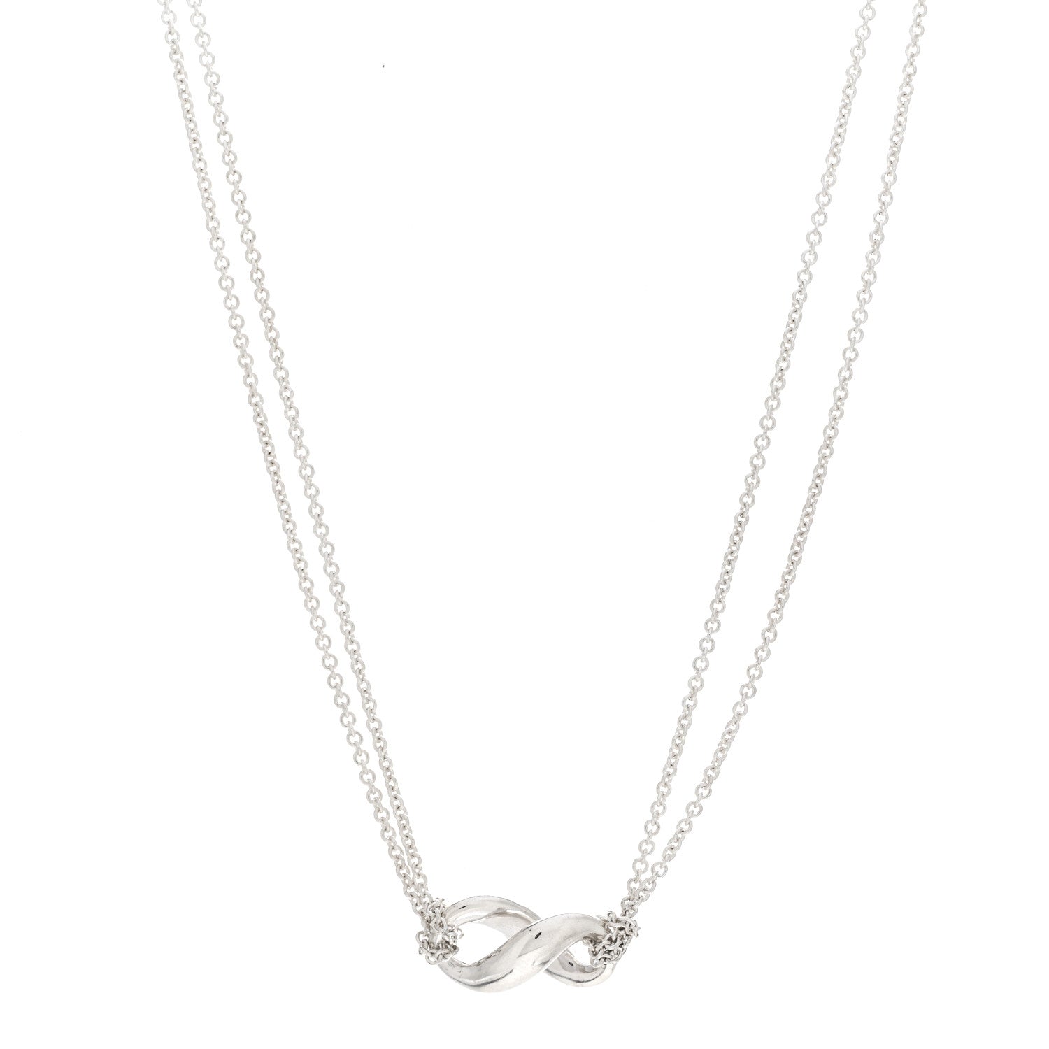 Tiffany Sterling Silver Figure 8 Pendant Necklace 1 of 5