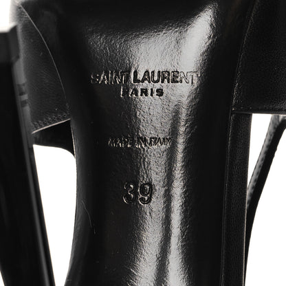Saint Laurent Calfskin Metallic Toe Slingback Strap Heels 39 Black 7 of 9