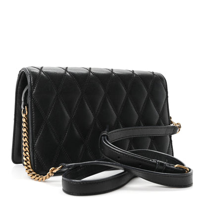 Saint Laurent Lambskin Diamond Quilted Monogram Angie Chain Bag  Black 3 of 10
