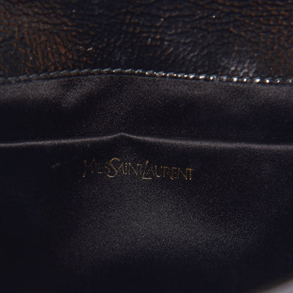 Saint Laurent Textured Patent Monogram Large Belle De Jour Clutch Black 6 of 9