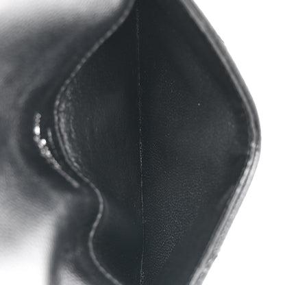 Saint Laurent Grain De Poudre Matelasse Chevron Monogram Compact Wallet Black 5 of 9