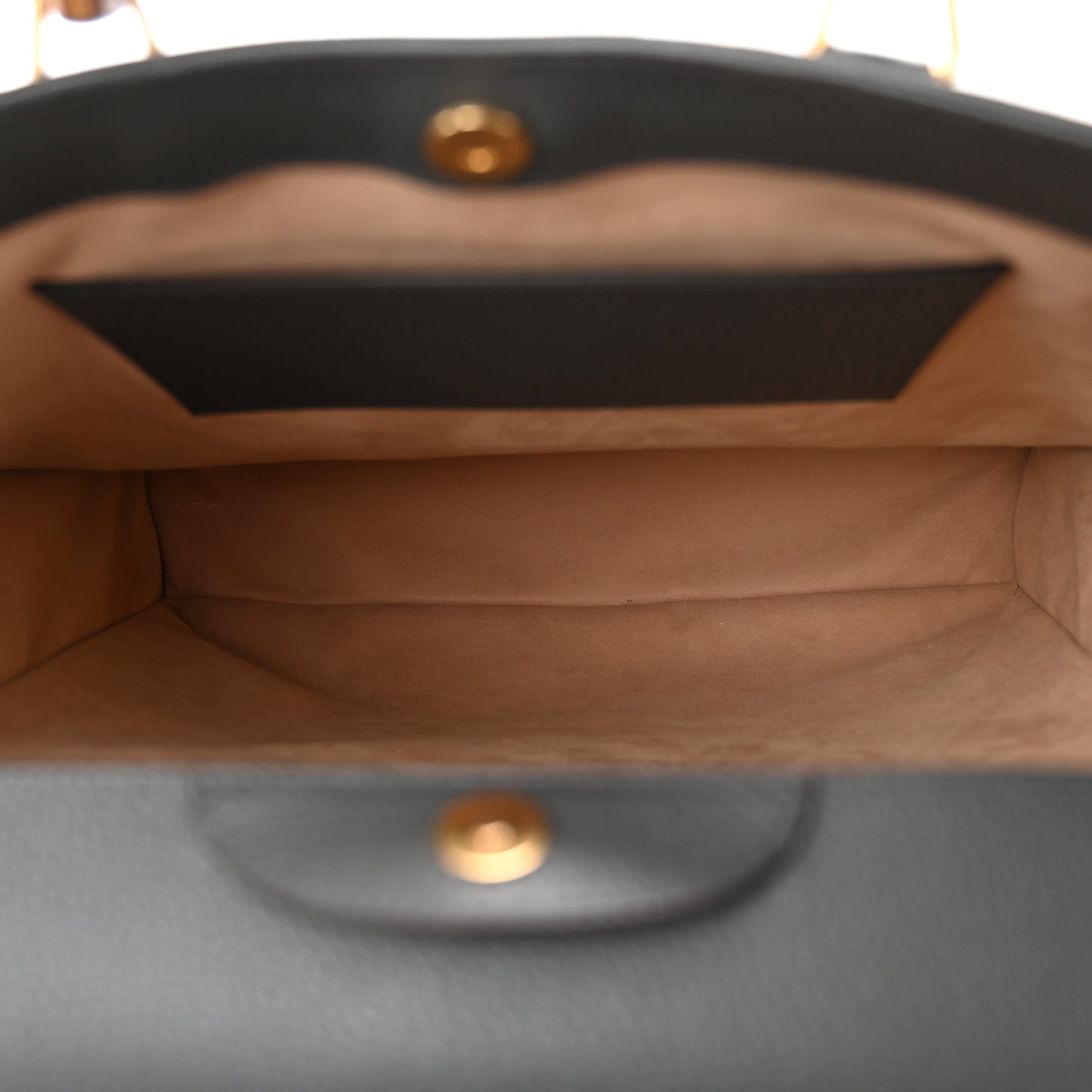 Textured Dollar Calfskin Web Studded Maxi Diana Tote Bag Graphite Grey