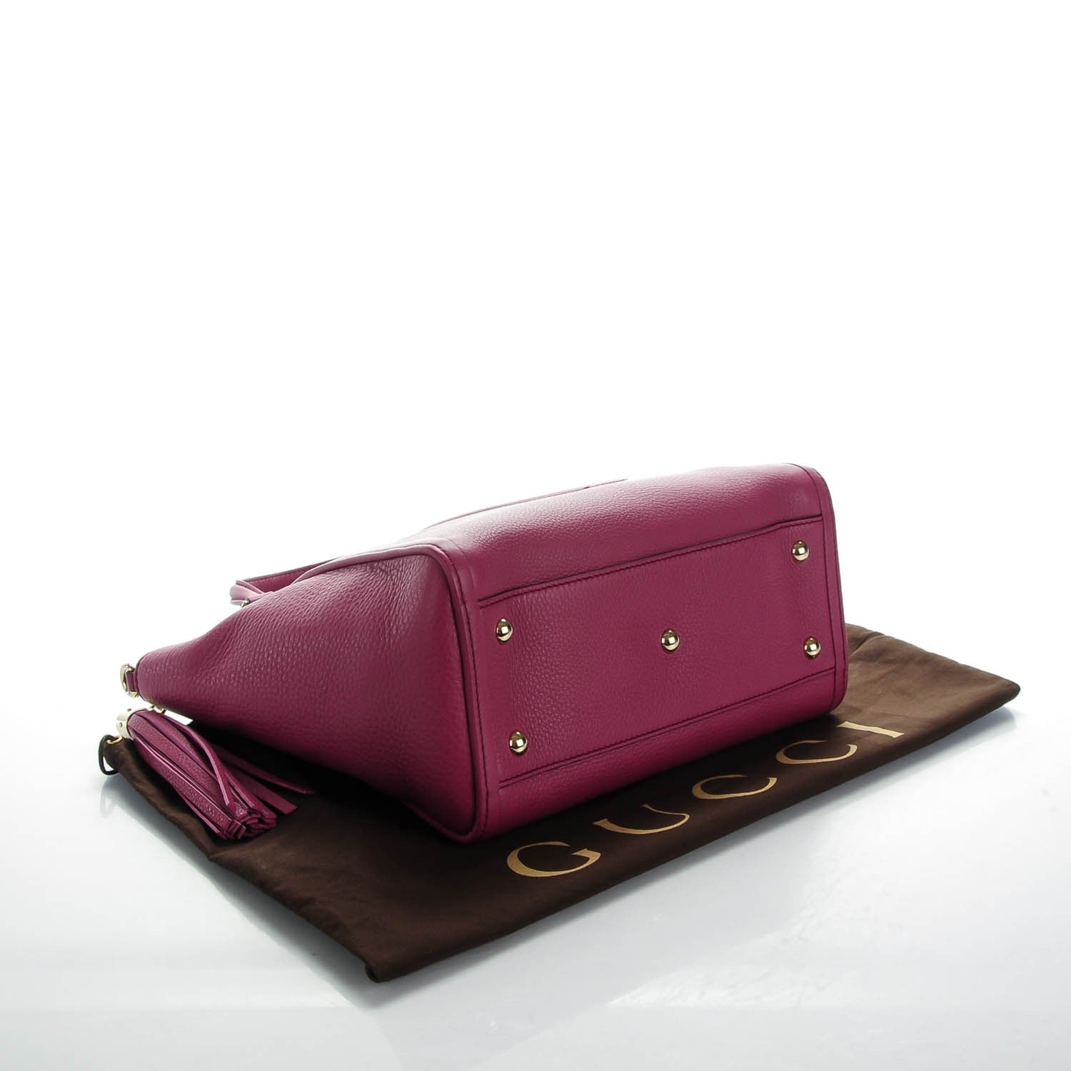 Gucci Pebbled Calfskin Small Soho Top Handle Bag Peonia Flower 4 of 7