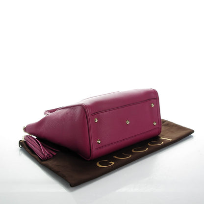 Gucci Pebbled Calfskin Small Soho Top Handle Bag Peonia Flower 4 of 7
