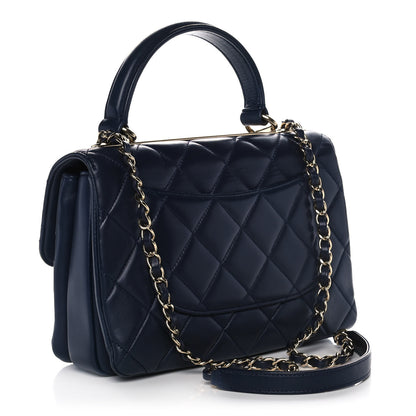 Chanel Lambskin Quilted Small Trendy CC Flap Dual Handle Bag Navy 3 of 15