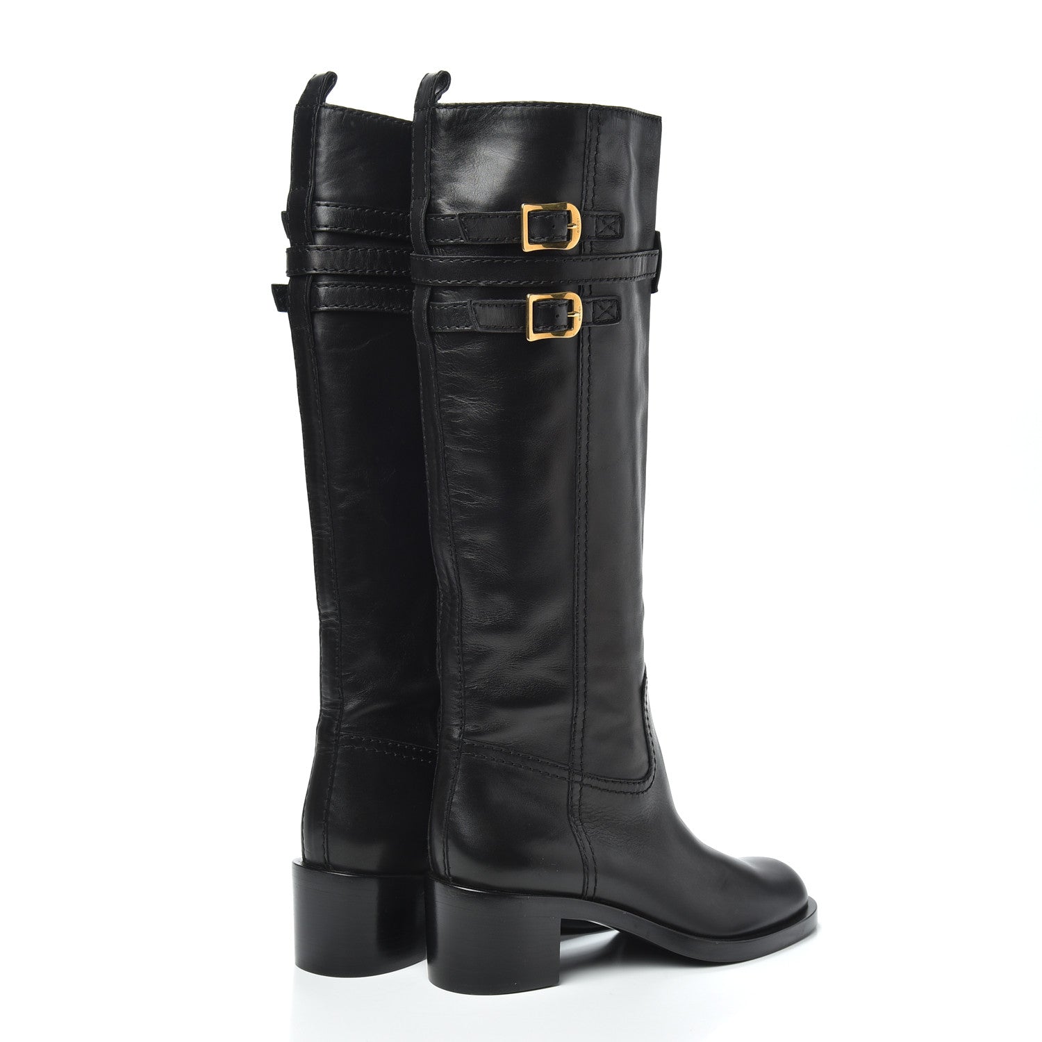 Gucci Calfskin Knee High Boots 38.5 Black 4 of 6