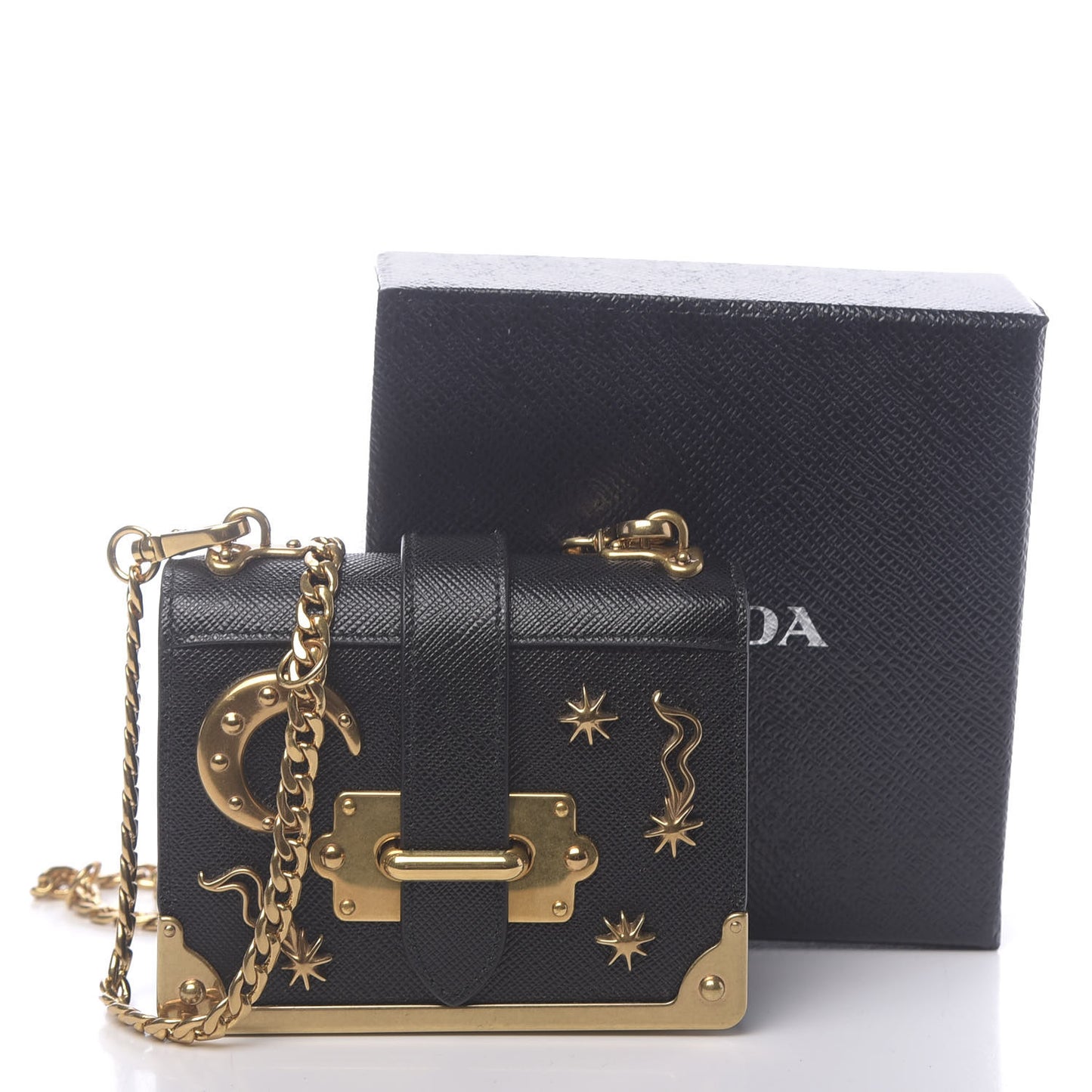 Saffiano Astrology Mini Cahier Bag Black